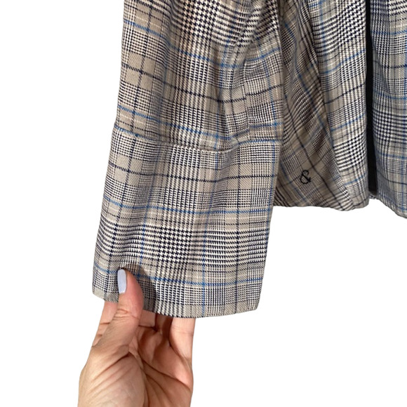 Treasure & Bond Women’s Gray Plaid Long Sleeve Button Down Shirt Size XS - Picture 5 of 11